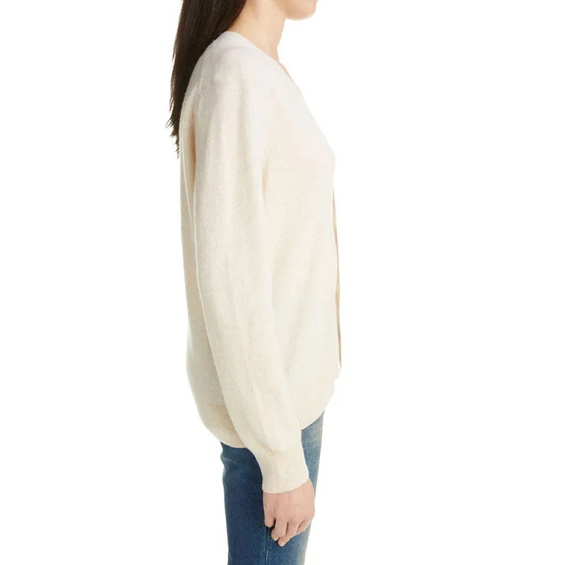Custom 100% Cotton V-neck Cardigan Sweater - OEM/ODM Woman Knit Sweater Manufacturer