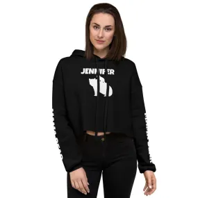 Custom Name Bold Mama Bear Personalized Women's Cropped Hoodie | Bella   Canvas 7502