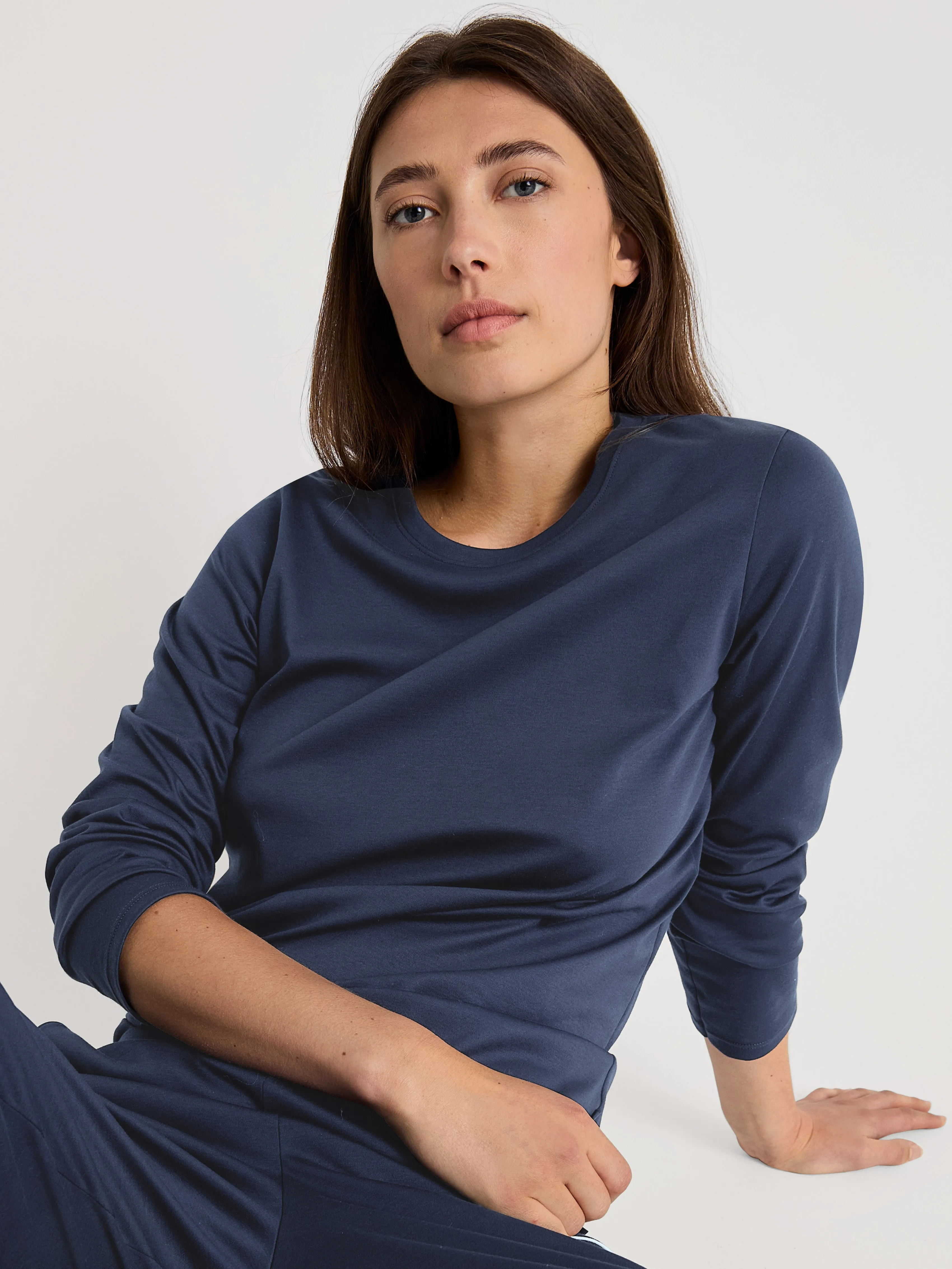 DAMEN Shirt langarm, peacoat blue
