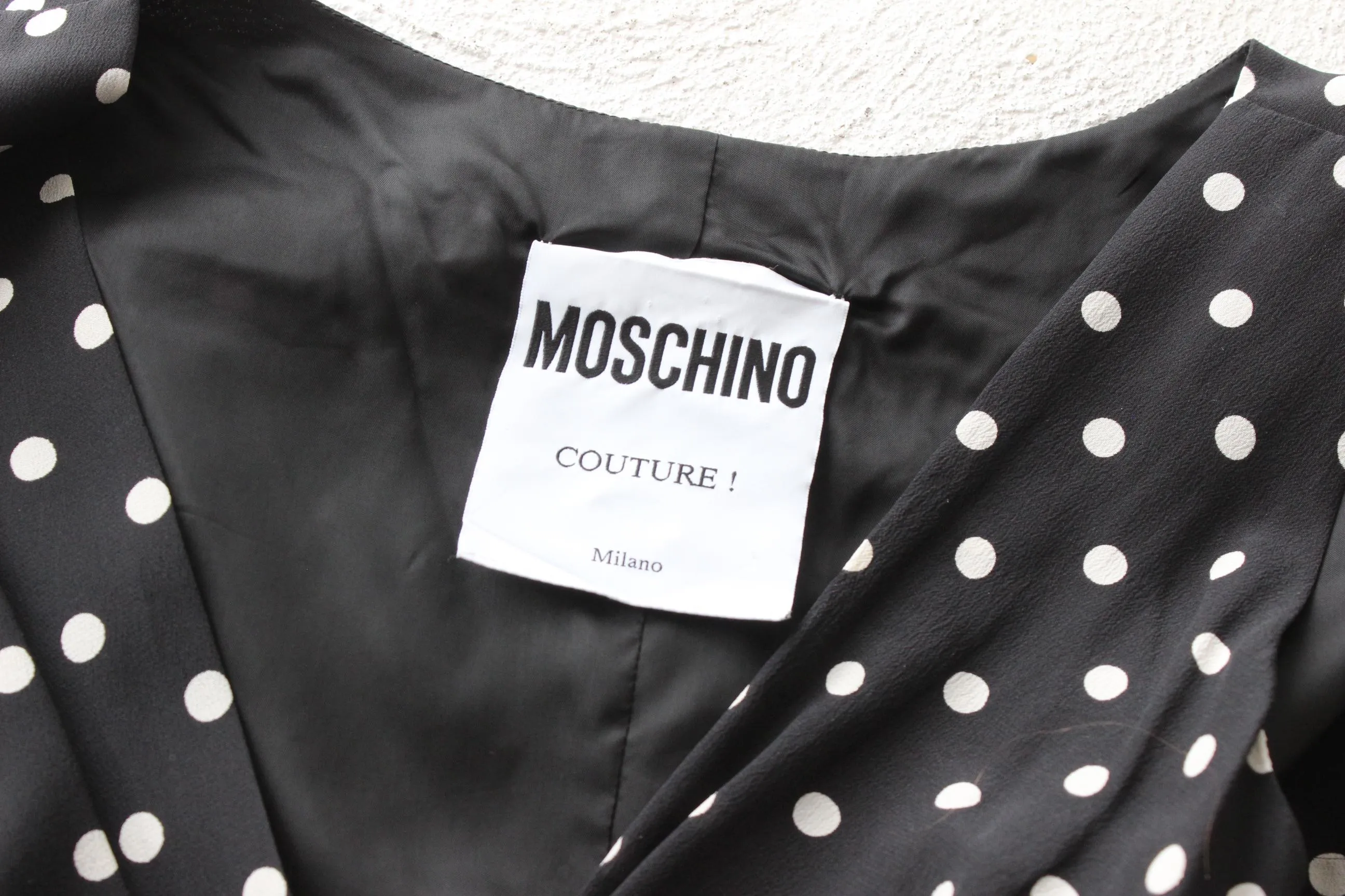 Demure 90s MOSCHINO COUTURE Pure Silk Polkadot Mini