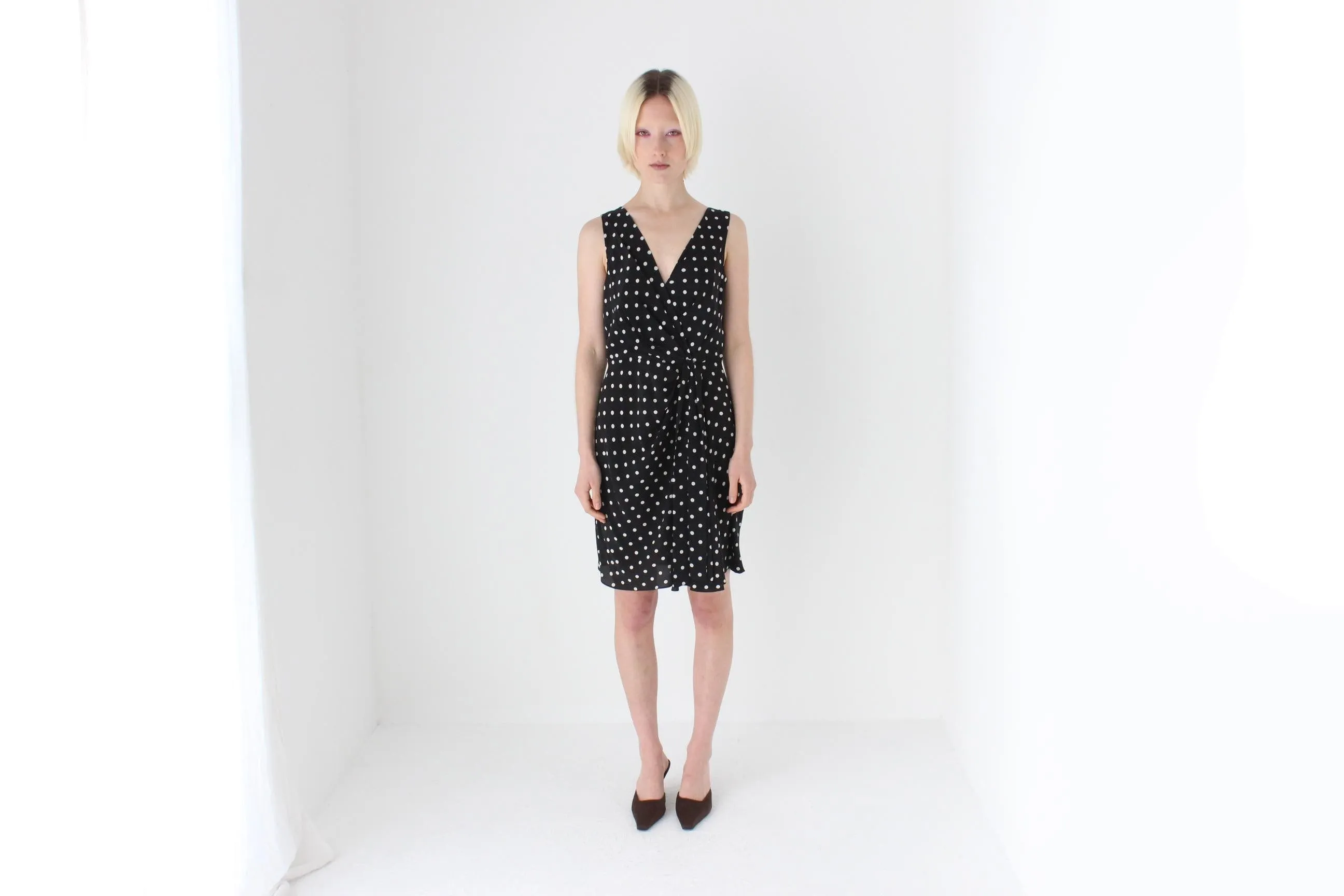 Demure 90s MOSCHINO COUTURE Pure Silk Polkadot Mini