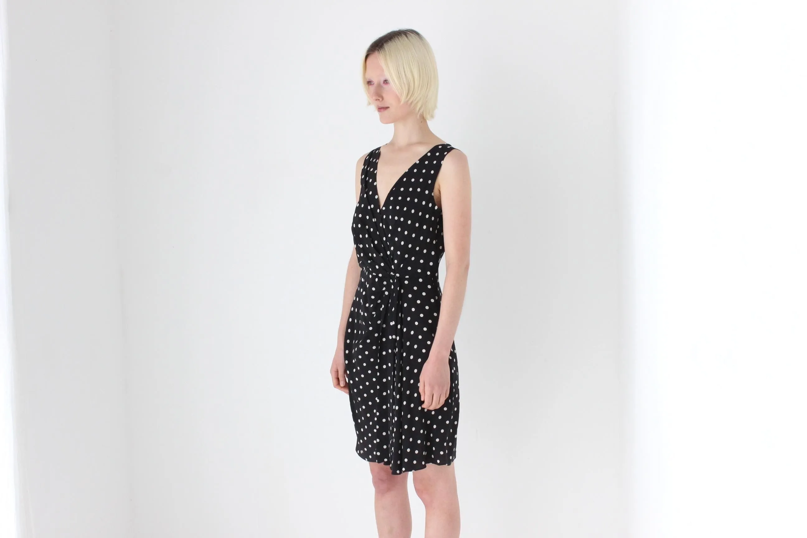 Demure 90s MOSCHINO COUTURE Pure Silk Polkadot Mini