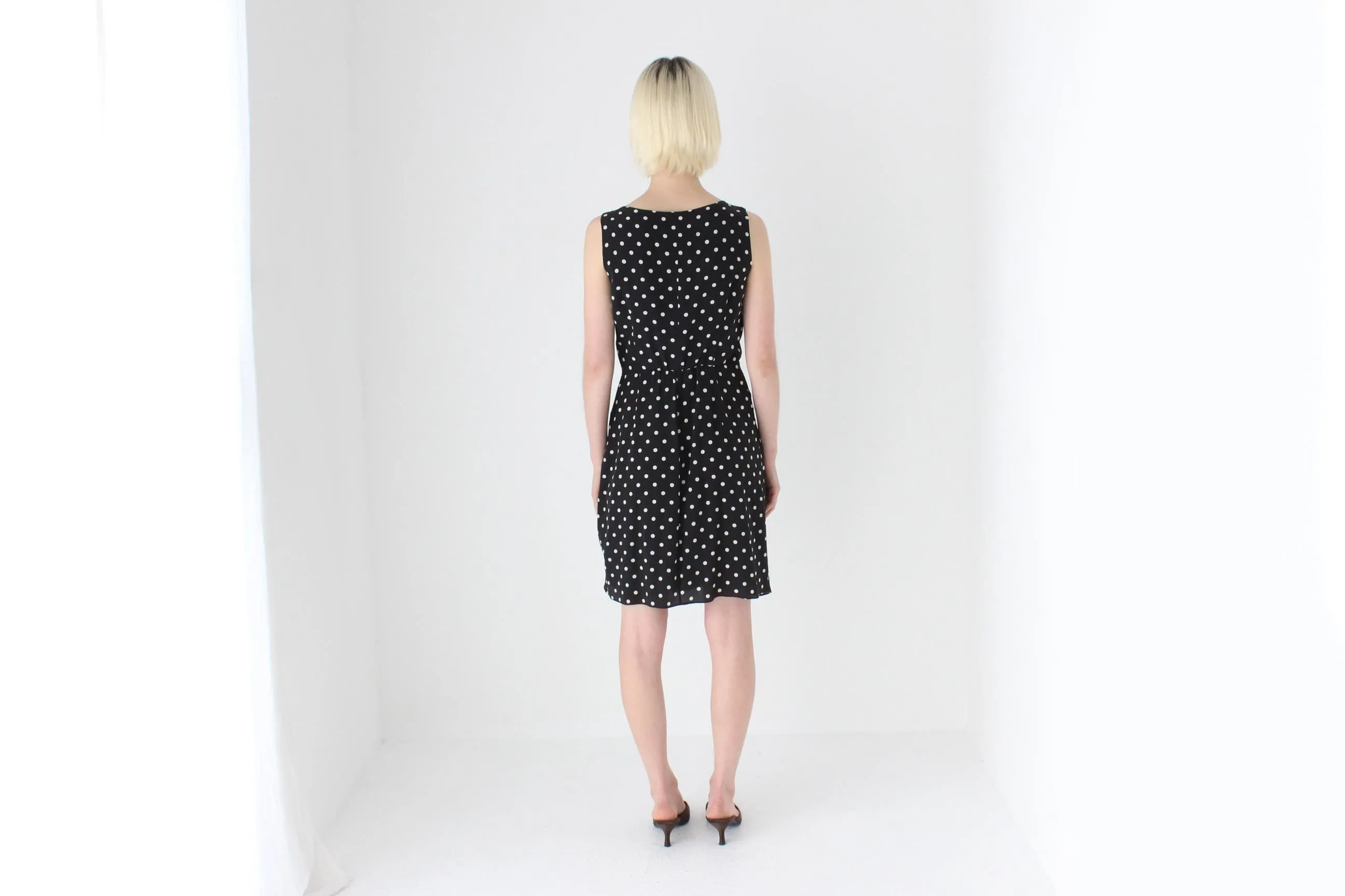 Demure 90s MOSCHINO COUTURE Pure Silk Polkadot Mini