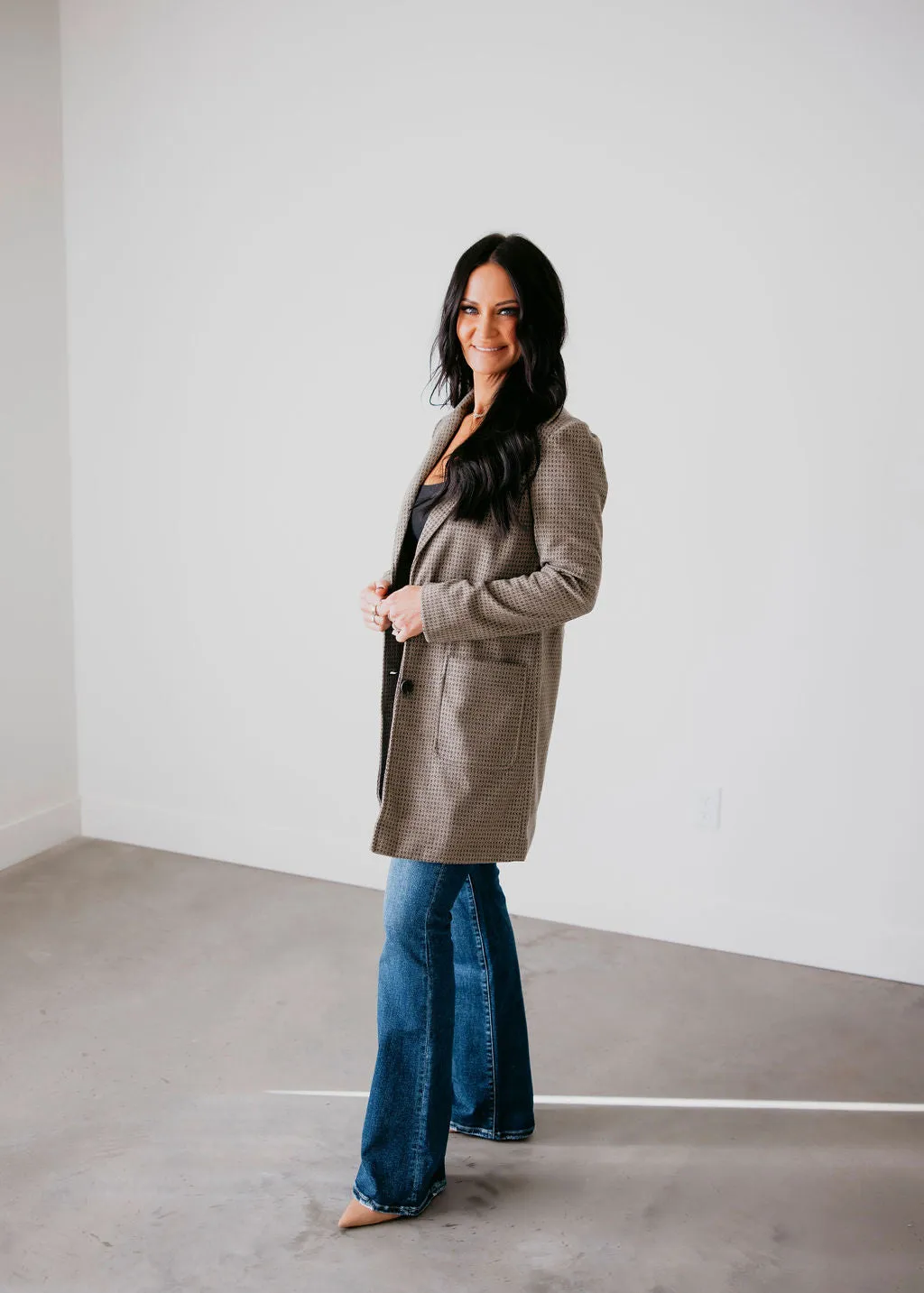 Desi Houndstooth Peacoat