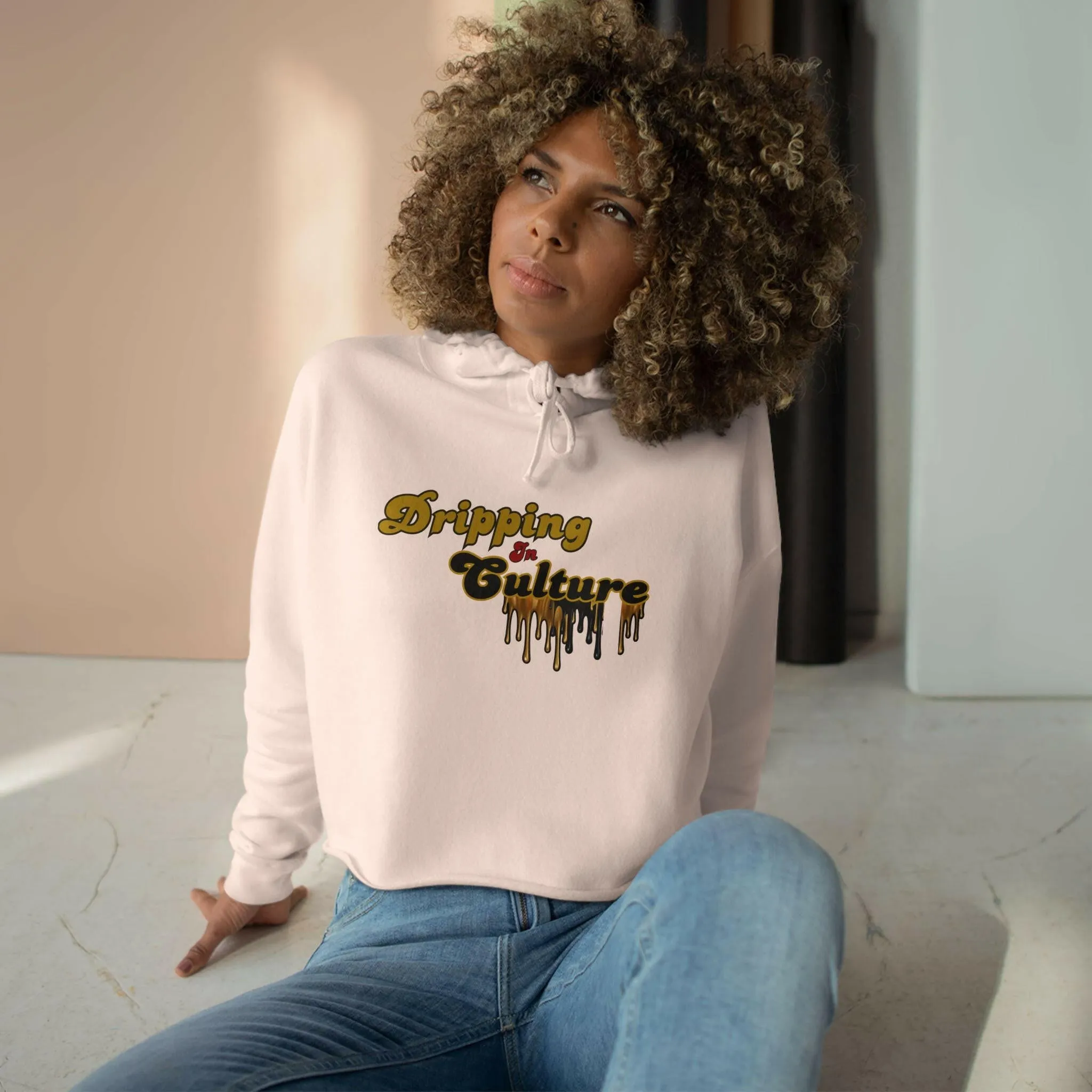'Dripping in Culture' Crop Hoodie