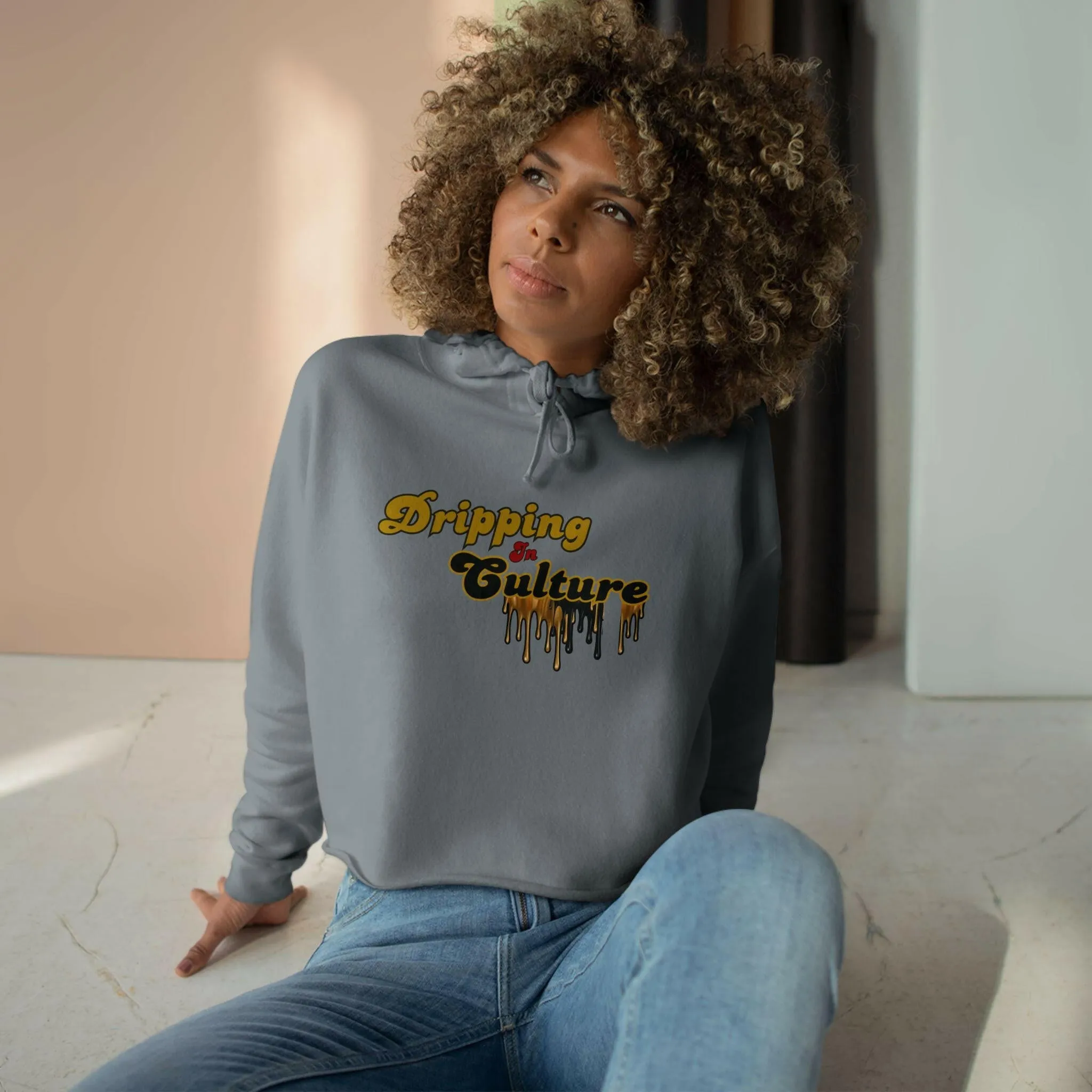 'Dripping in Culture' Crop Hoodie