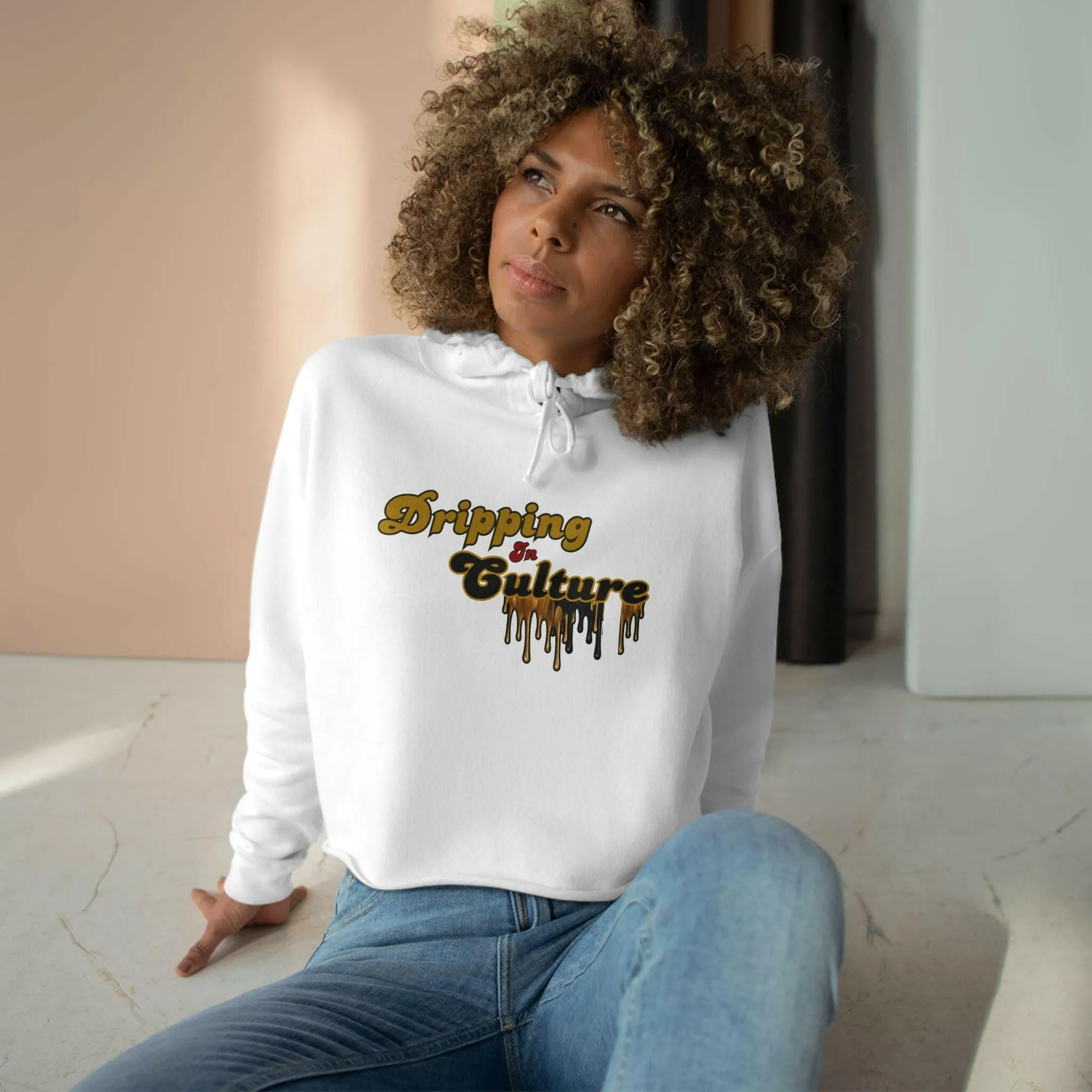 'Dripping in Culture' Crop Hoodie