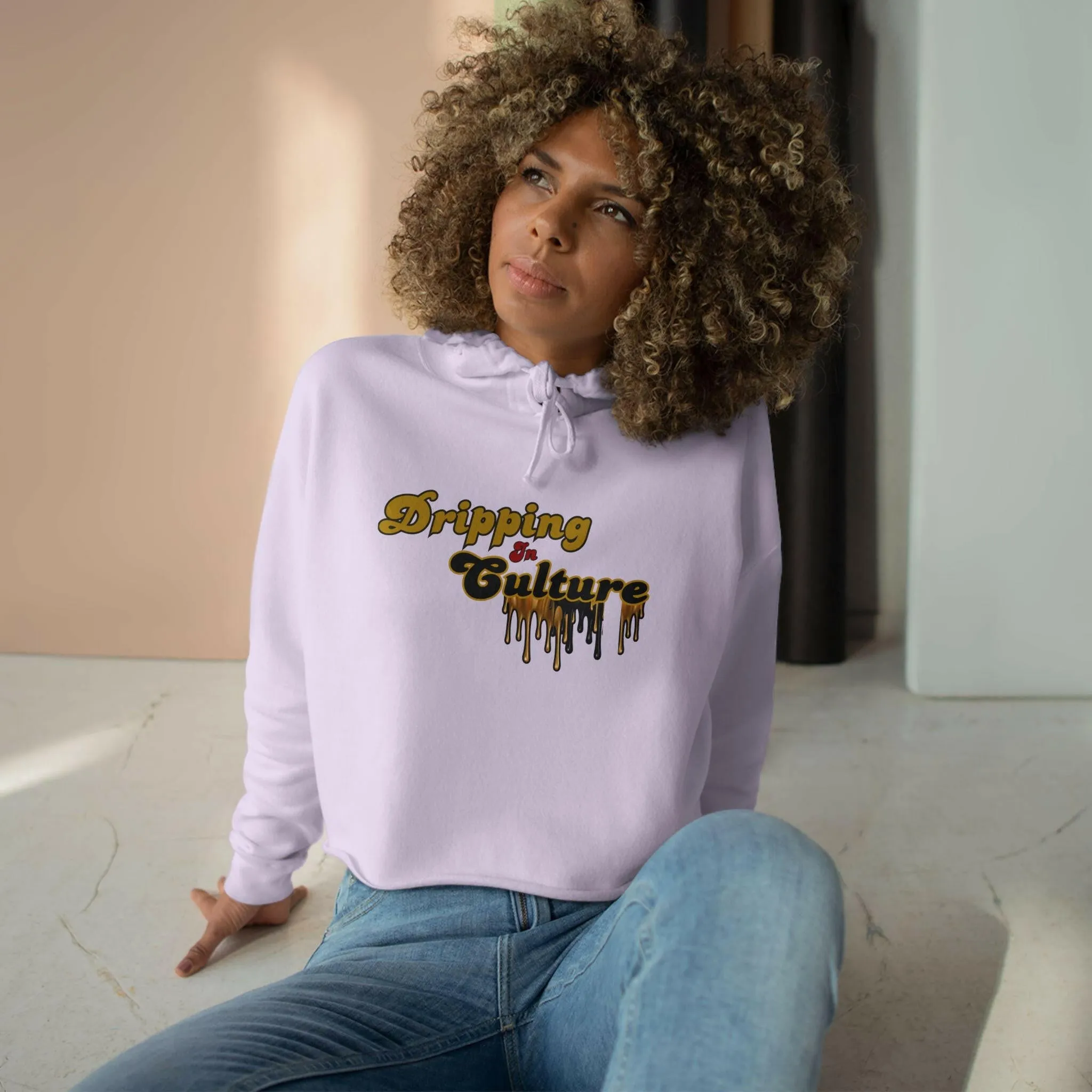 'Dripping in Culture' Crop Hoodie