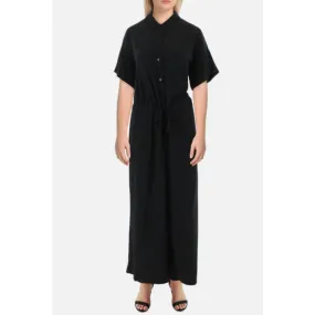 EILEEN FISHER Womens Jumpsuit Medium Black Short Sleeve Wide-Leg Crepe NWOT