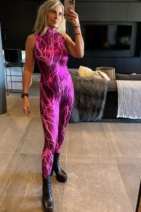Electric Pink Lightning Catsuit