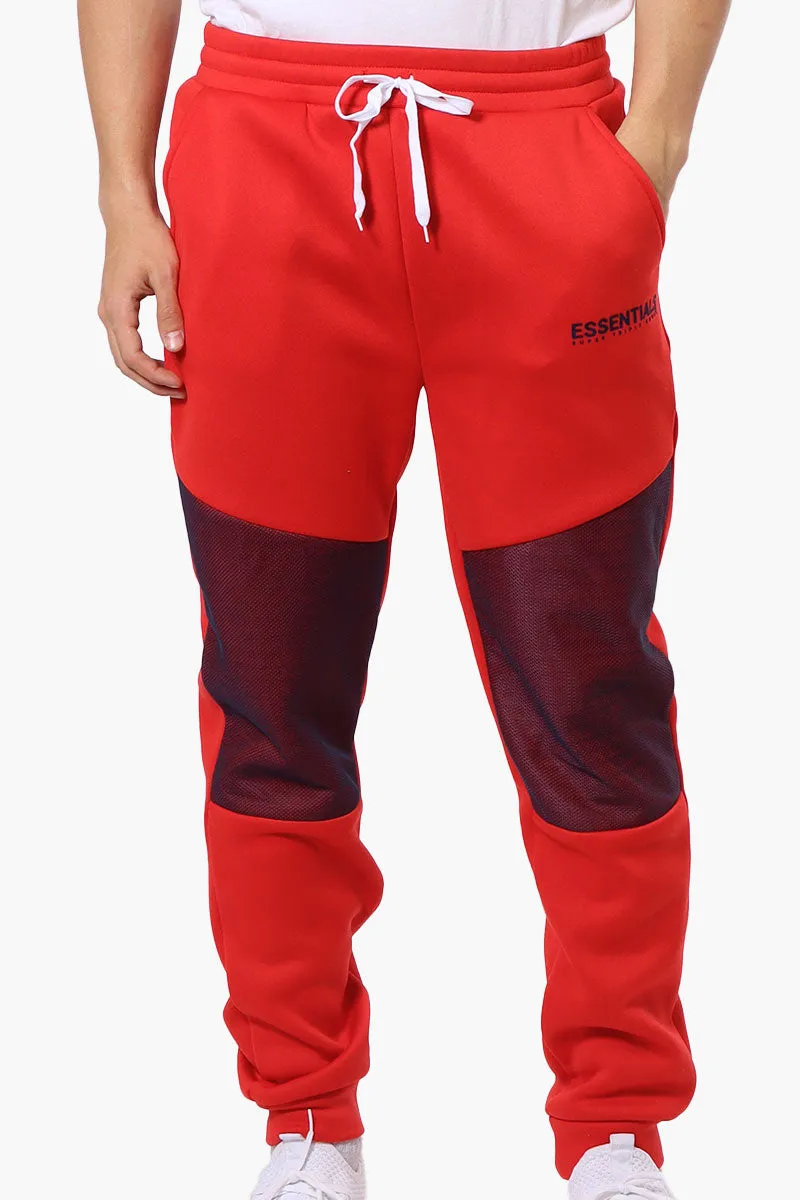 Essentials Super Triple Goose Mesh Insert Tie Waist Joggers - Red