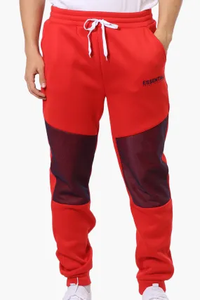 Essentials Super Triple Goose Mesh Insert Tie Waist Joggers - Red