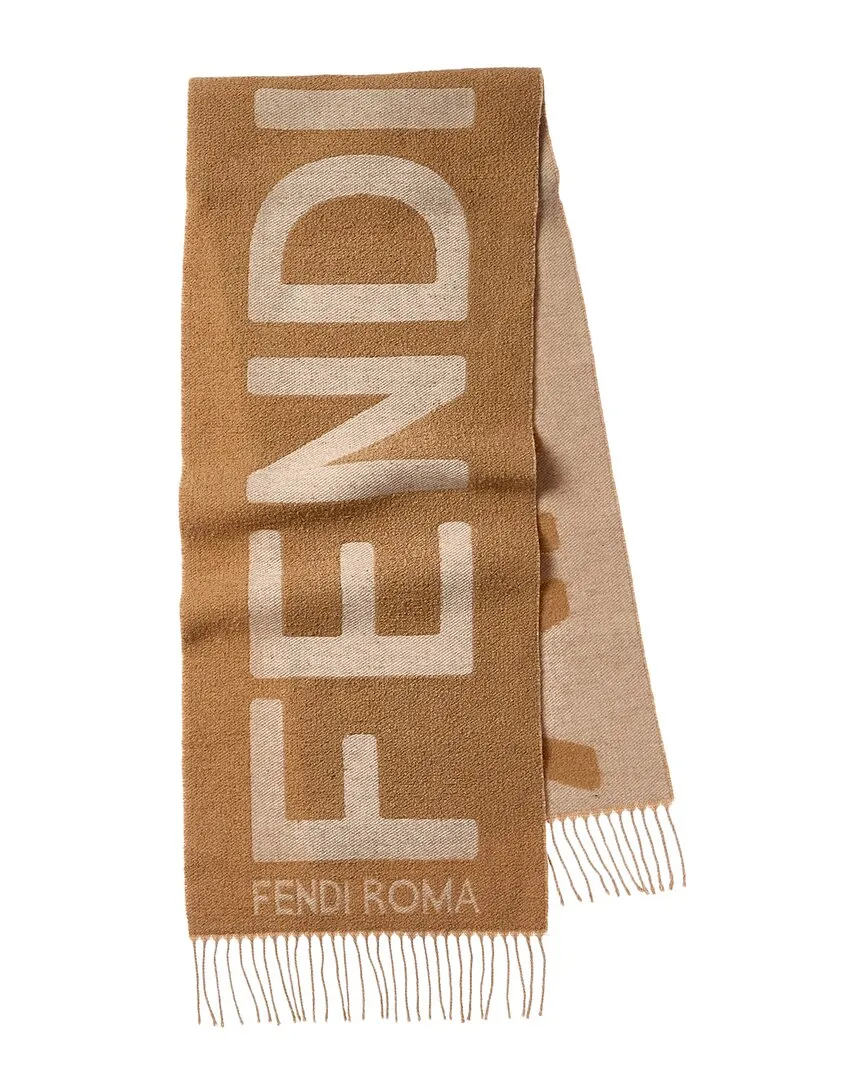 FENDI Logo Jacquard Wool & Alpaca-Blend Scarf