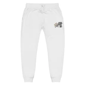 Fleece sweatpants-white-cocoon embroidery