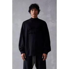 Fog Essentials Long Sleeve T-Shirt Silicone Logo Loose Crew Neck Long Sleeve T-Shirt