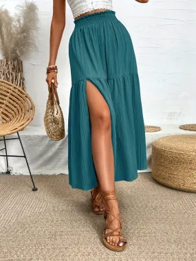 Frill Slit Bohemian Skirt