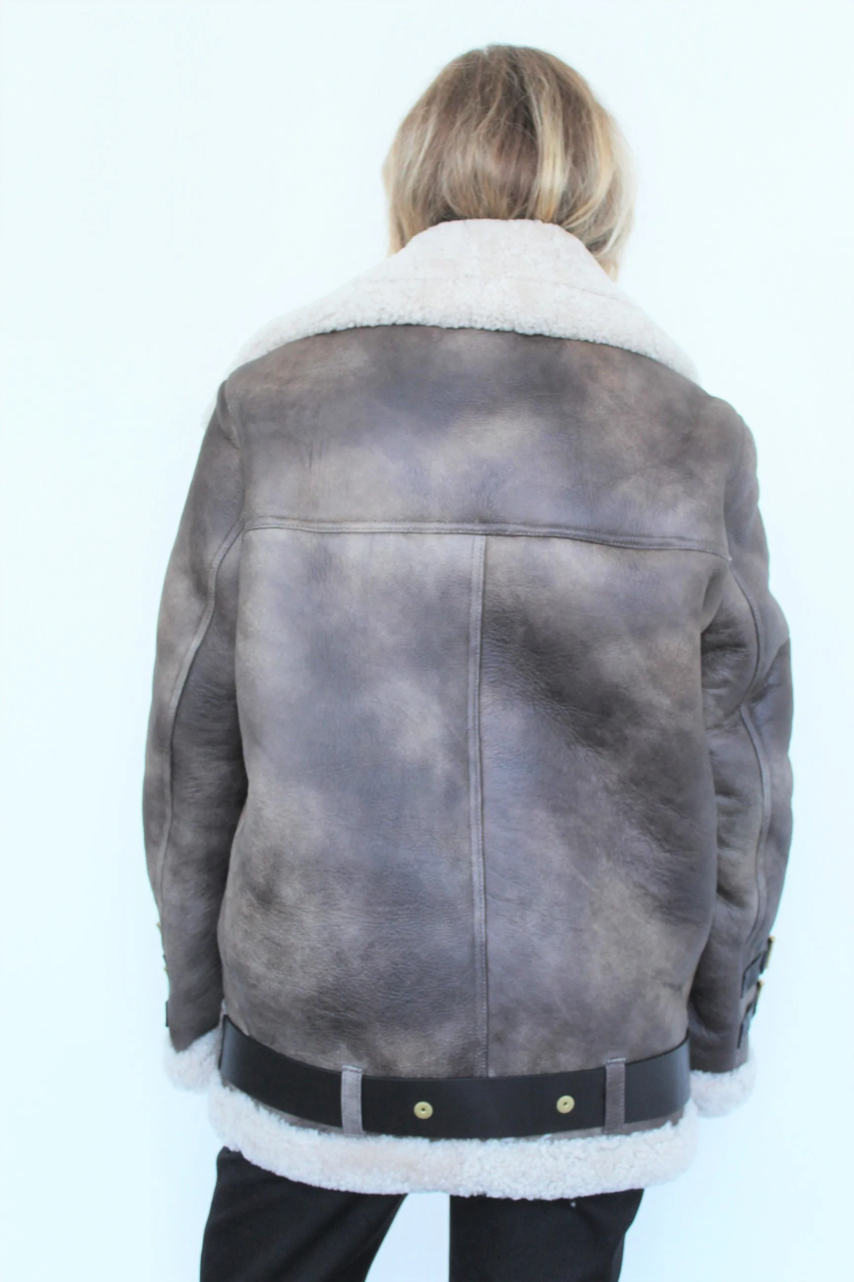 GG Shearling Jacket Chelsey in Grey