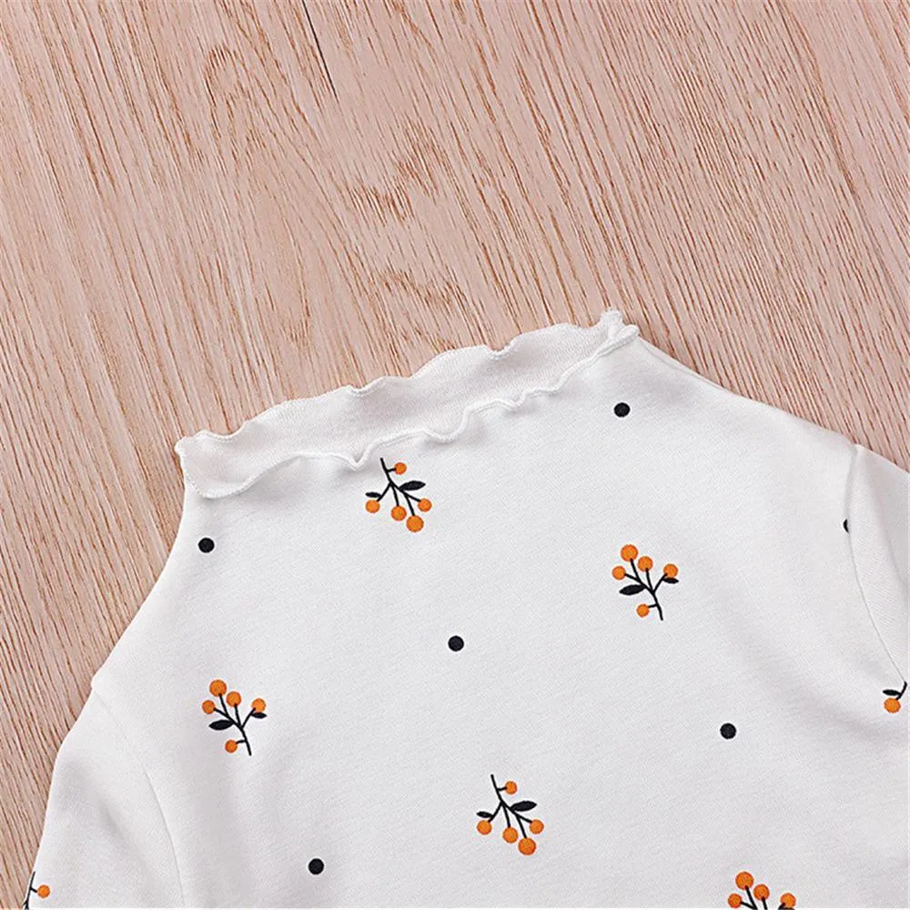 Girls Floral Long Sleeve Pullover Turtleneck Top Toddler Girls Wholesale