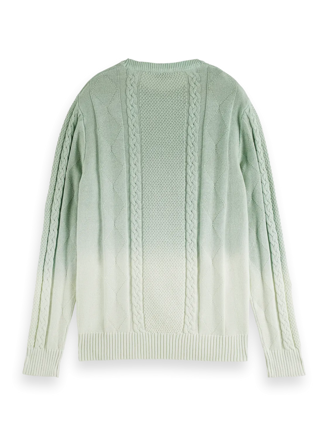 Gradient Cable Knit Pullover in Mint
