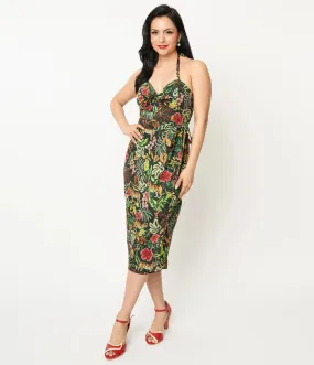 Green Jungle Cat Leilani Sarong Dress