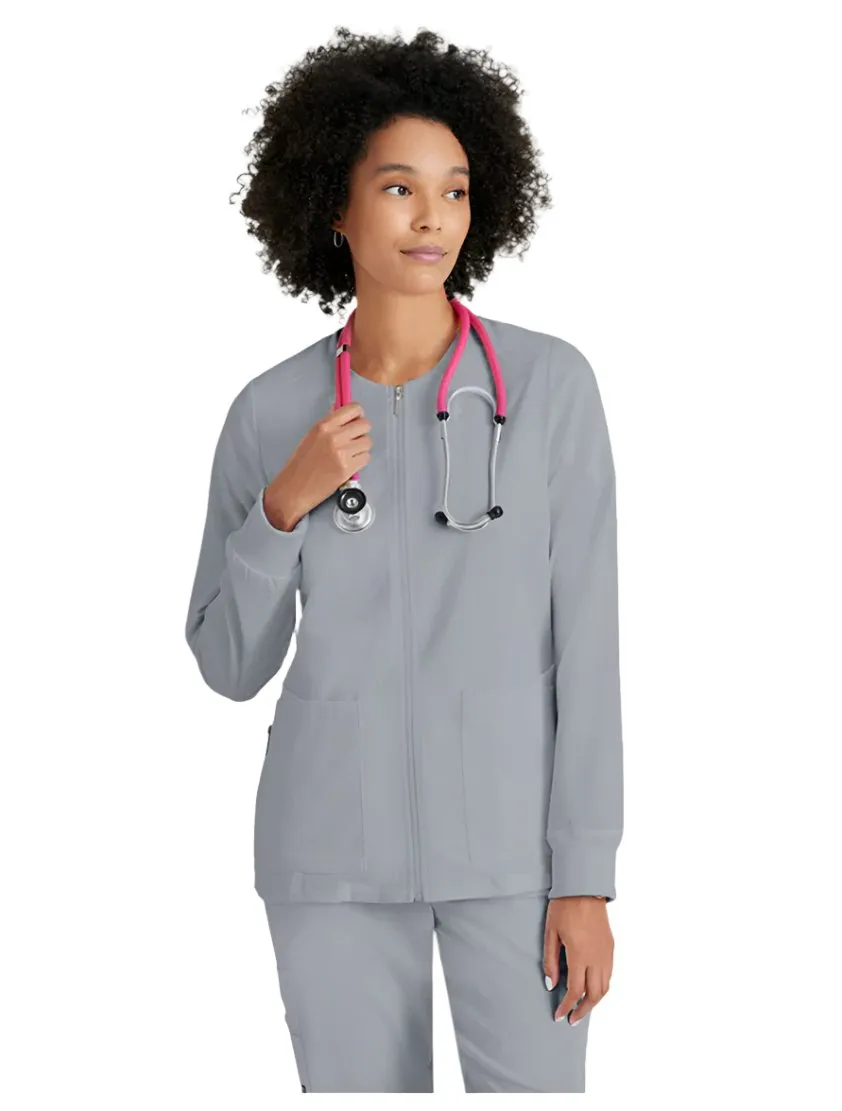 Grey's Anatomy Stretch™ by Barco  Gianna 5-Pocket Crewneck Scrub Jacket-Plus