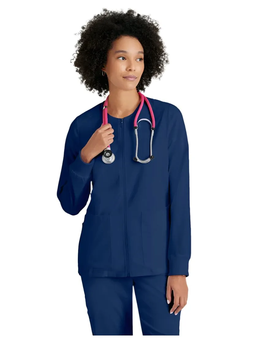 Grey's Anatomy Stretch™ by Barco  Gianna 5-Pocket Crewneck Scrub Jacket-Plus