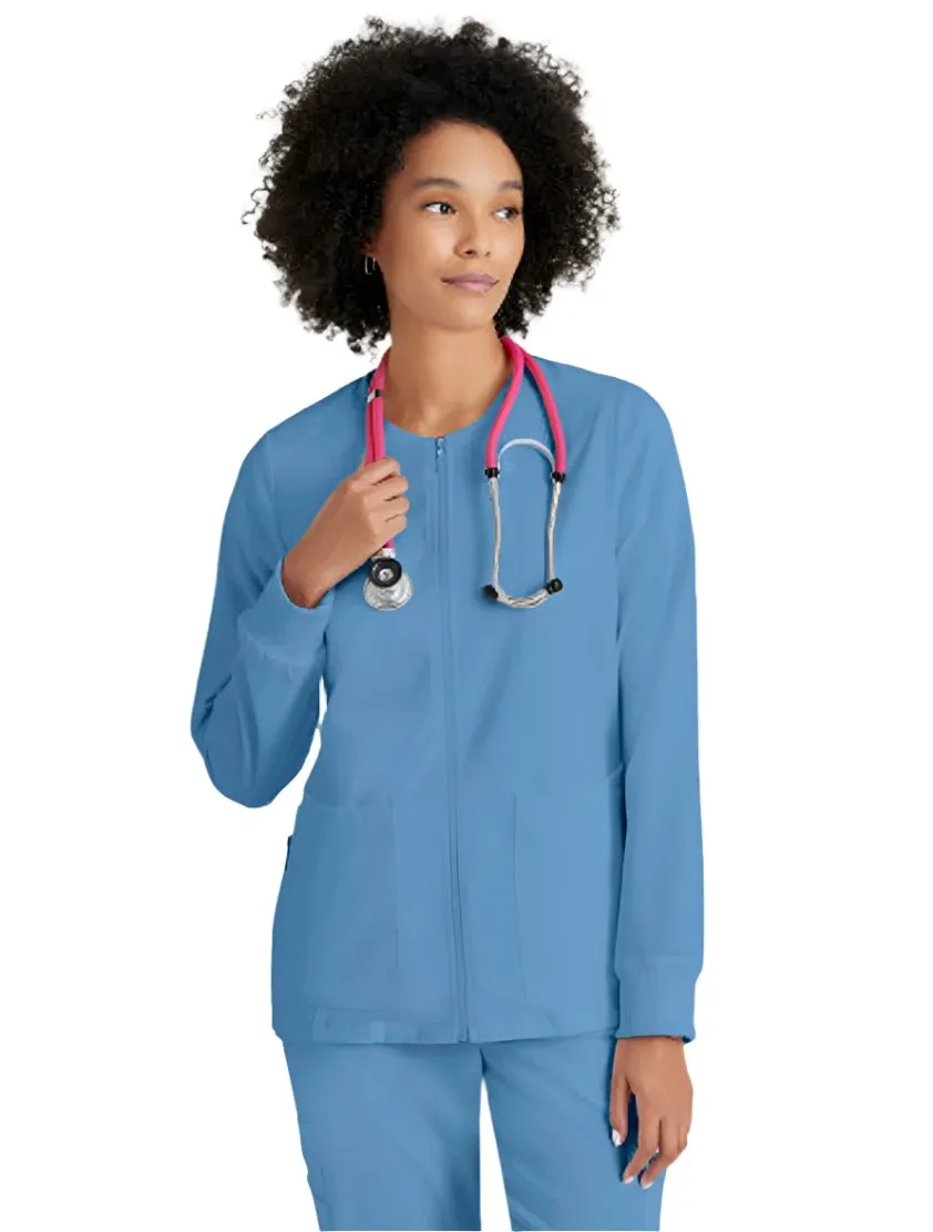 Grey's Anatomy Stretch™ by Barco  Gianna 5-Pocket Crewneck Scrub Jacket-Plus