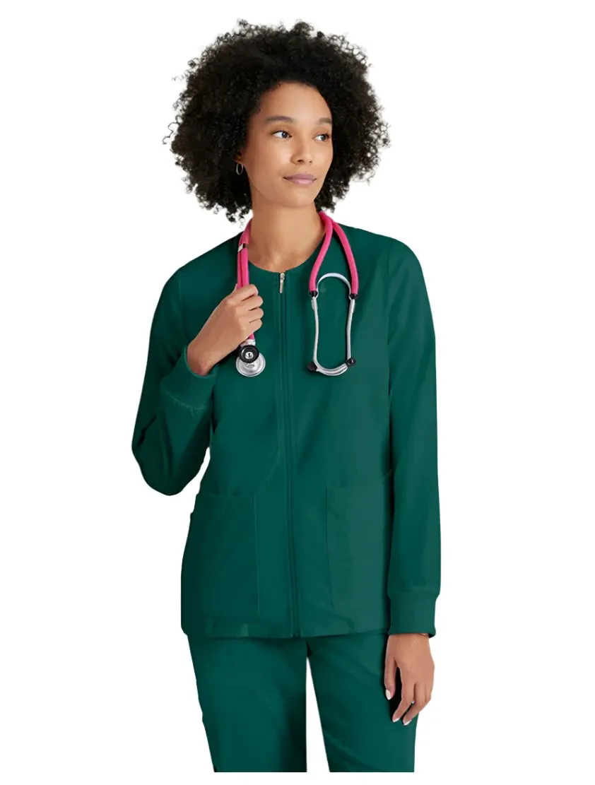 Grey's Anatomy Stretch™ by Barco  Gianna 5-Pocket Crewneck Scrub Jacket-Plus