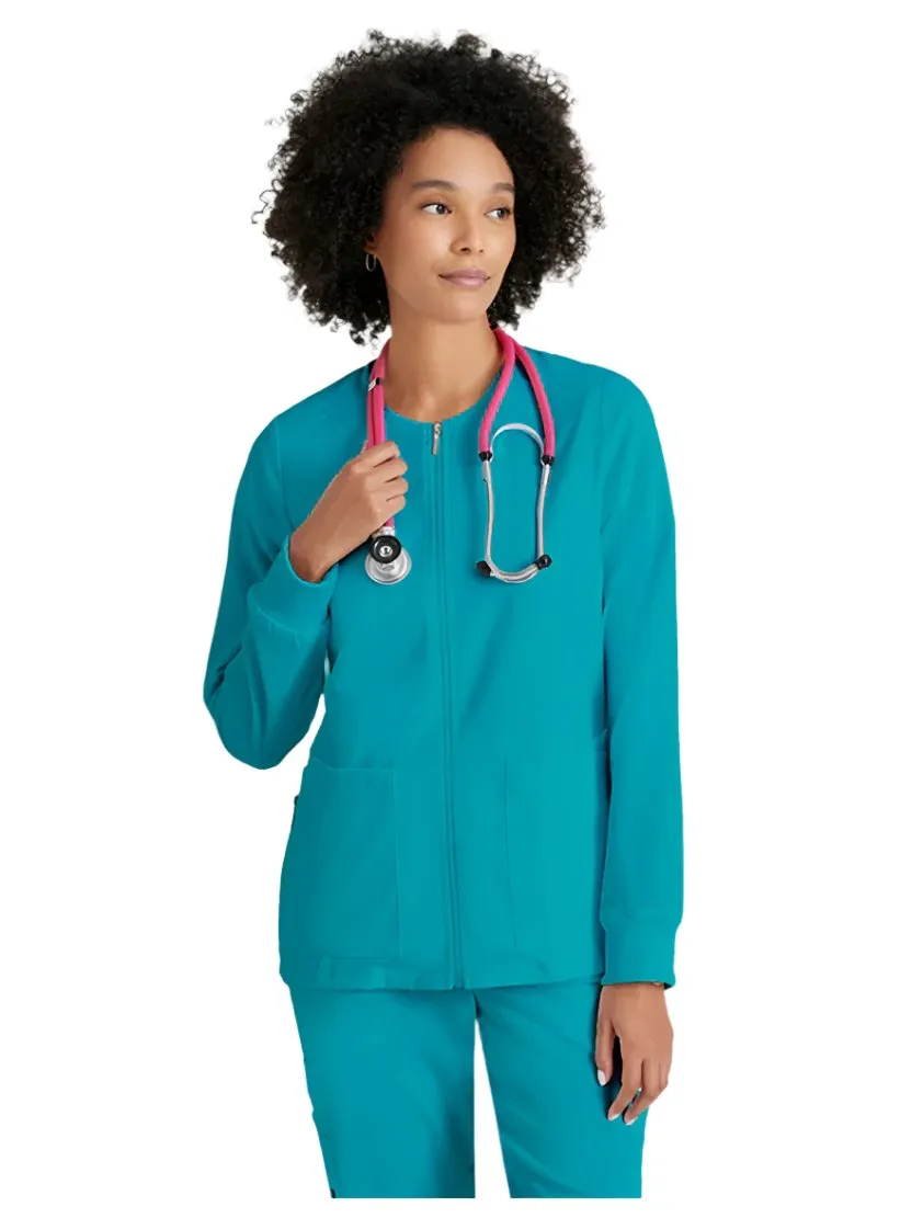 Grey's Anatomy Stretch™ by Barco  Gianna 5-Pocket Crewneck Scrub Jacket-Plus