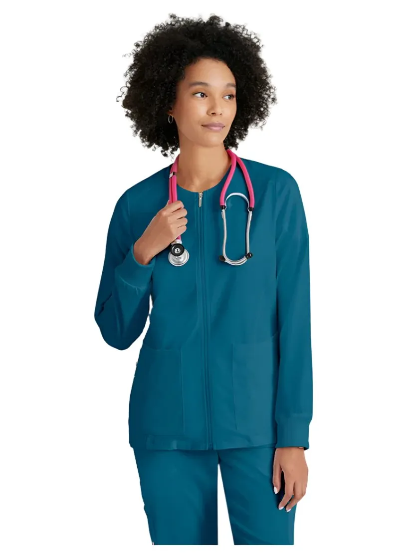 Grey's Anatomy Stretch™ by Barco  Gianna 5-Pocket Crewneck Scrub Jacket-Plus
