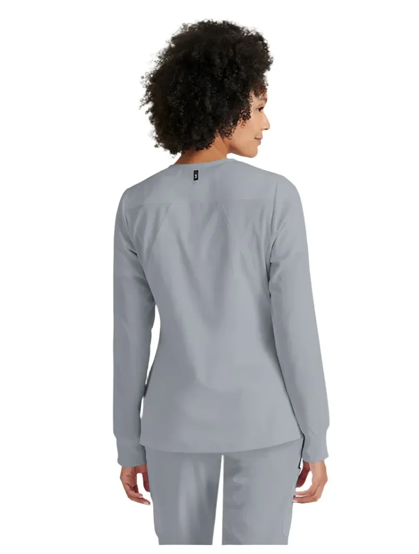 Grey's Anatomy Stretch™ by Barco  Gianna 5-Pocket Crewneck Scrub Jacket-Plus