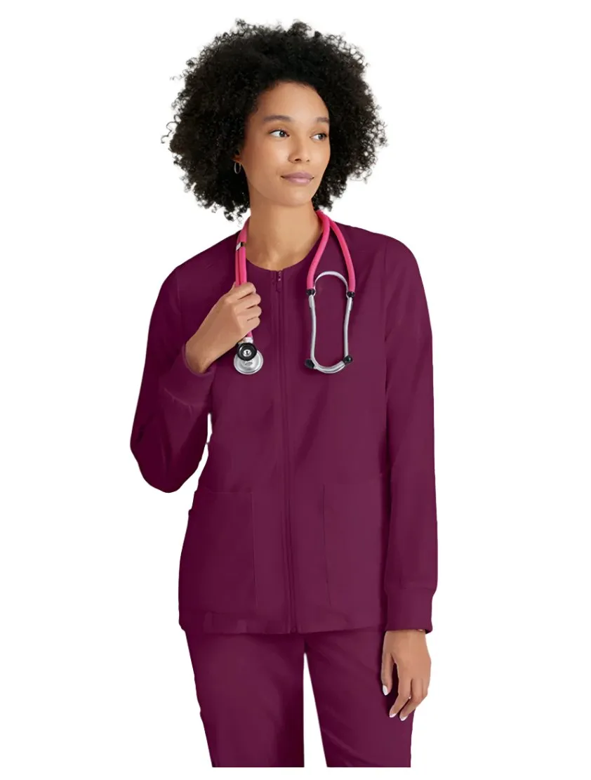 Grey's Anatomy Stretch™ by Barco  Gianna 5-Pocket Crewneck Scrub Jacket-Plus