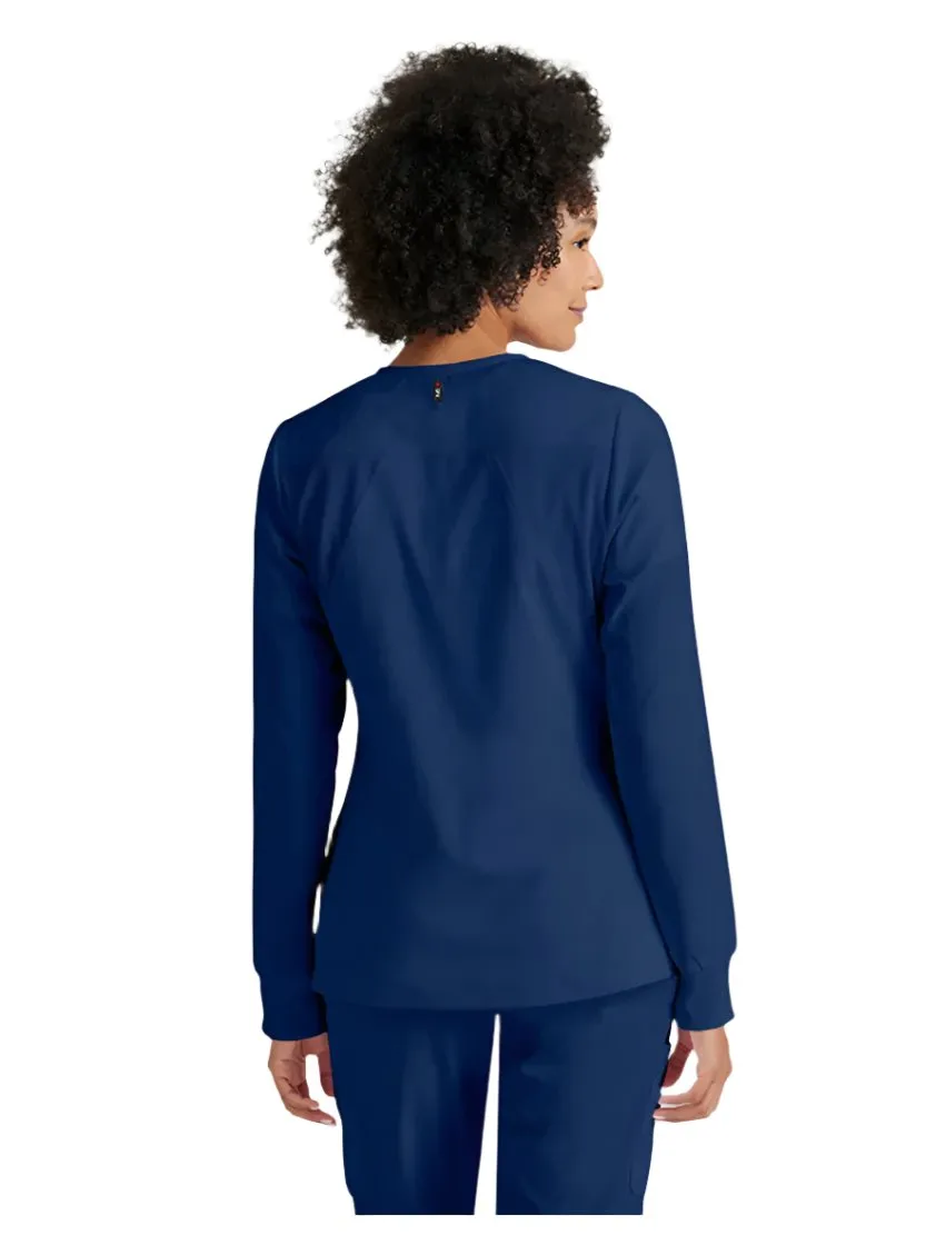 Grey's Anatomy Stretch™ by Barco  Gianna 5-Pocket Crewneck Scrub Jacket-Plus