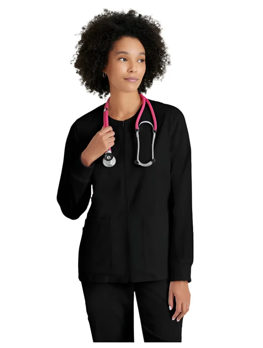 Grey's Anatomy Stretch™ by Barco  Gianna 5-Pocket Crewneck Scrub Jacket-Plus