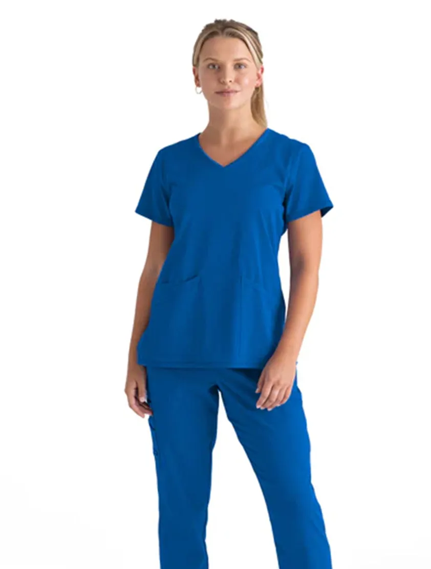 Grey's Anatomy Stretch™ by Barco Serena 3-Pocket Curved V-Neck Scrub Top-Plus