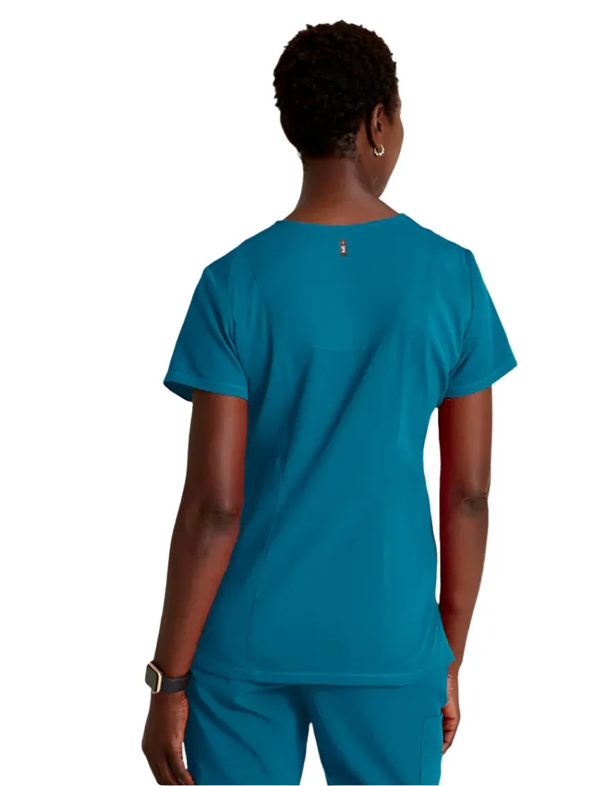 Grey's Anatomy Stretch™ by Barco Serena 3-Pocket Curved V-Neck Scrub Top-Plus