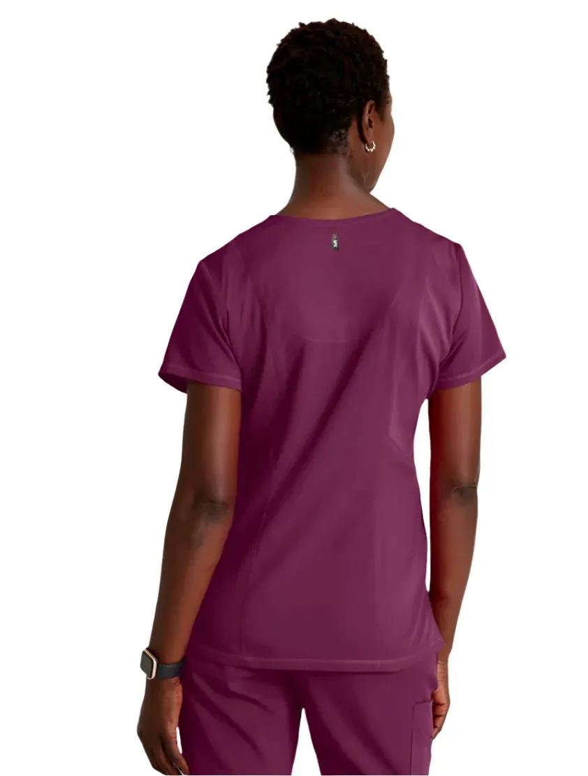 Grey's Anatomy Stretch™ by Barco Serena 3-Pocket Curved V-Neck Scrub Top-Plus