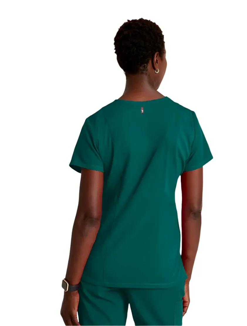 Grey's Anatomy Stretch™ by Barco Serena 3-Pocket Curved V-Neck Scrub Top-Plus