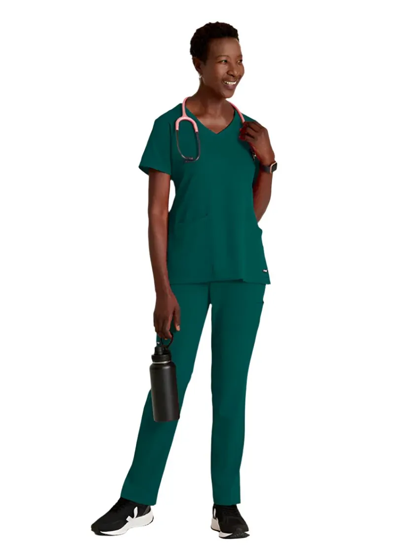 Grey's Anatomy Stretch™ by Barco Serena 3-Pocket Curved V-Neck Scrub Top-Plus