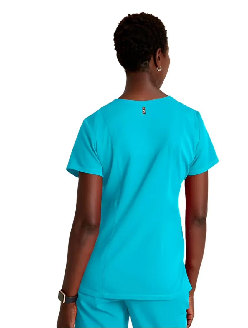Grey's Anatomy Stretch™ by Barco Serena 3-Pocket Curved V-Neck Scrub Top-Plus