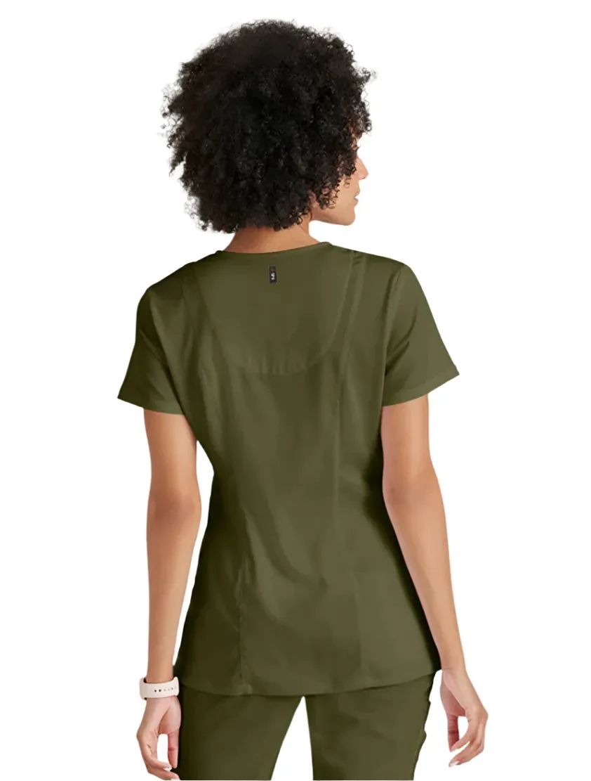 Grey's Anatomy Stretch™ by Barco Serena 3-Pocket Curved V-Neck Scrub Top-Plus