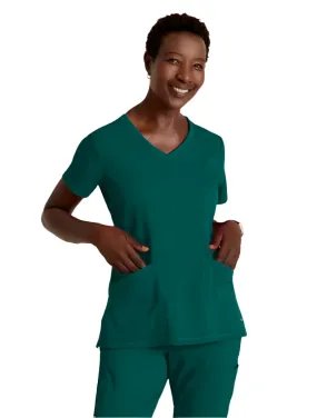 Grey's Anatomy Stretch™ by Barco Serena 3-Pocket Curved V-Neck Scrub Top-Plus