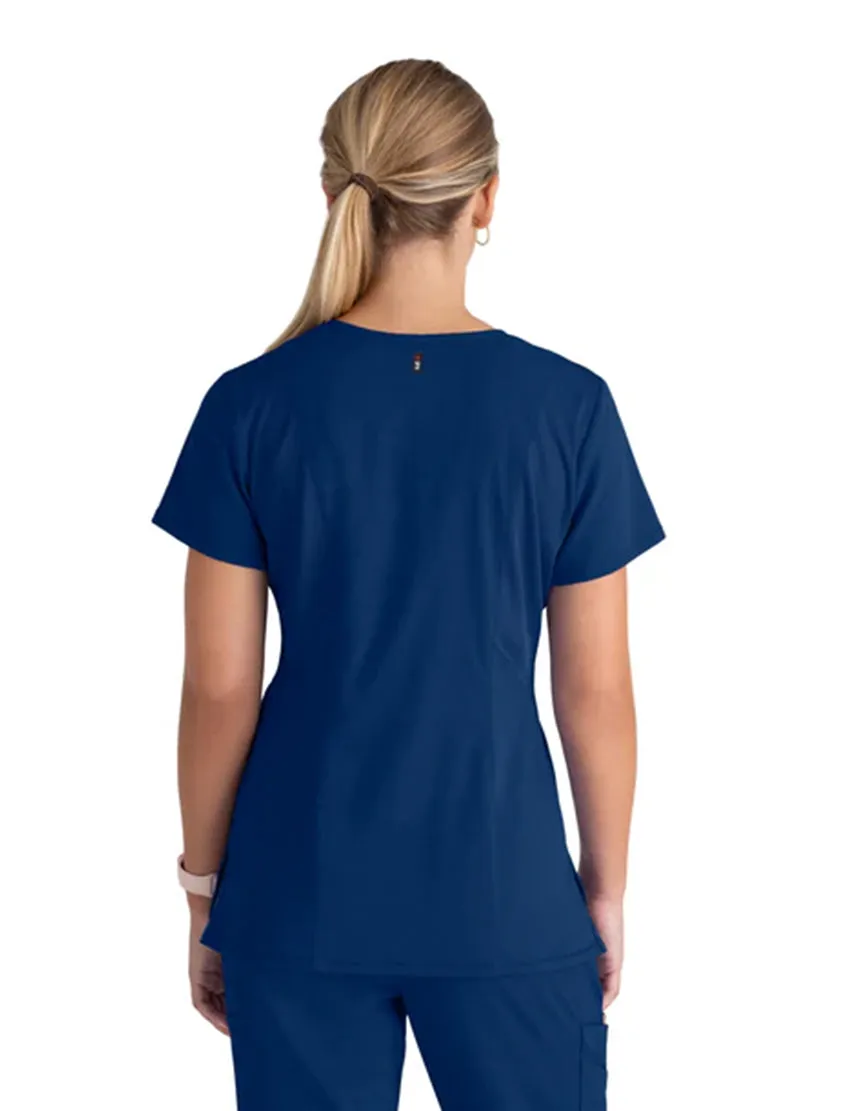 Grey's Anatomy Stretch™ by Barco Serena 3-Pocket Curved V-Neck Scrub Top-Plus
