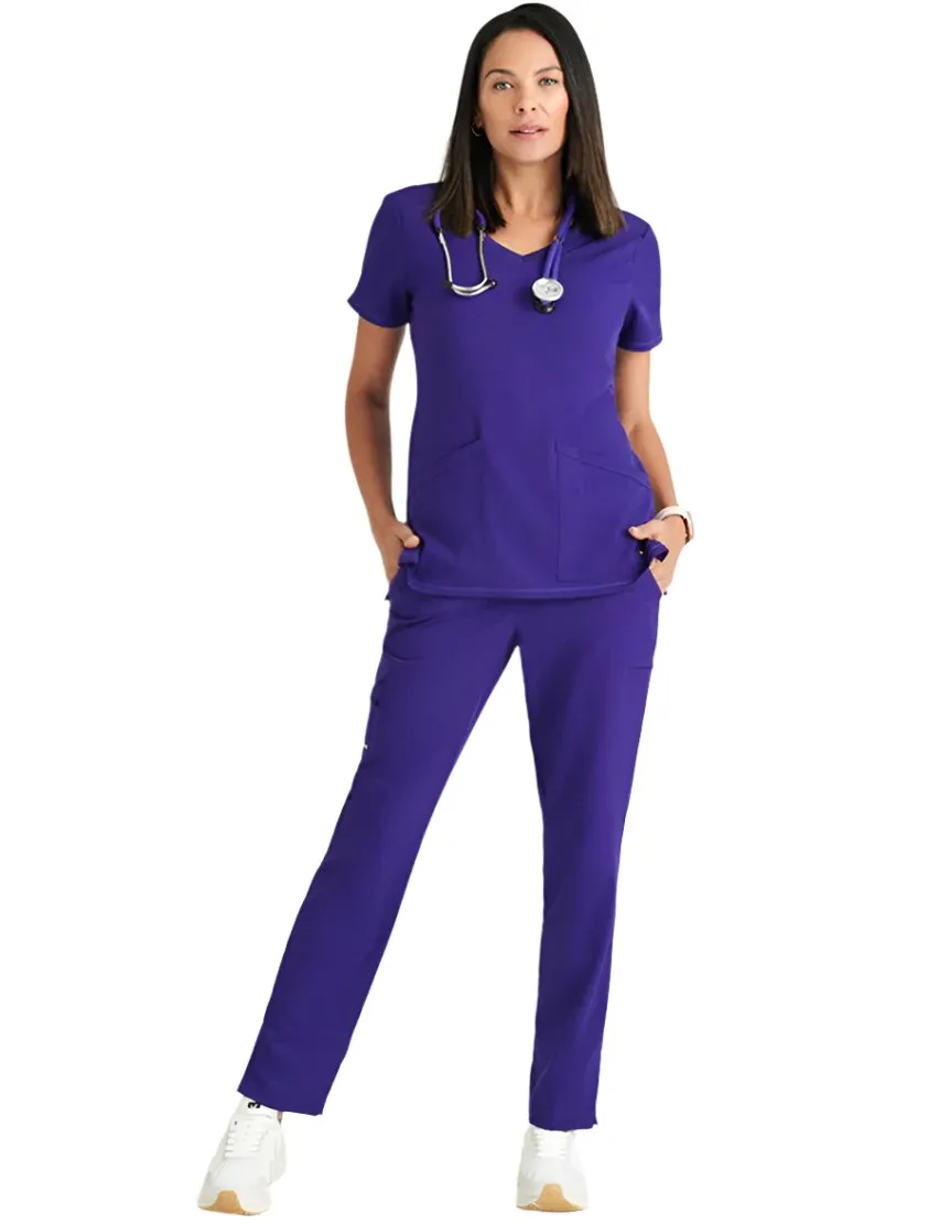 Grey's Anatomy Stretch™ by Barco Serena 3-Pocket Curved V-Neck Scrub Top-Plus