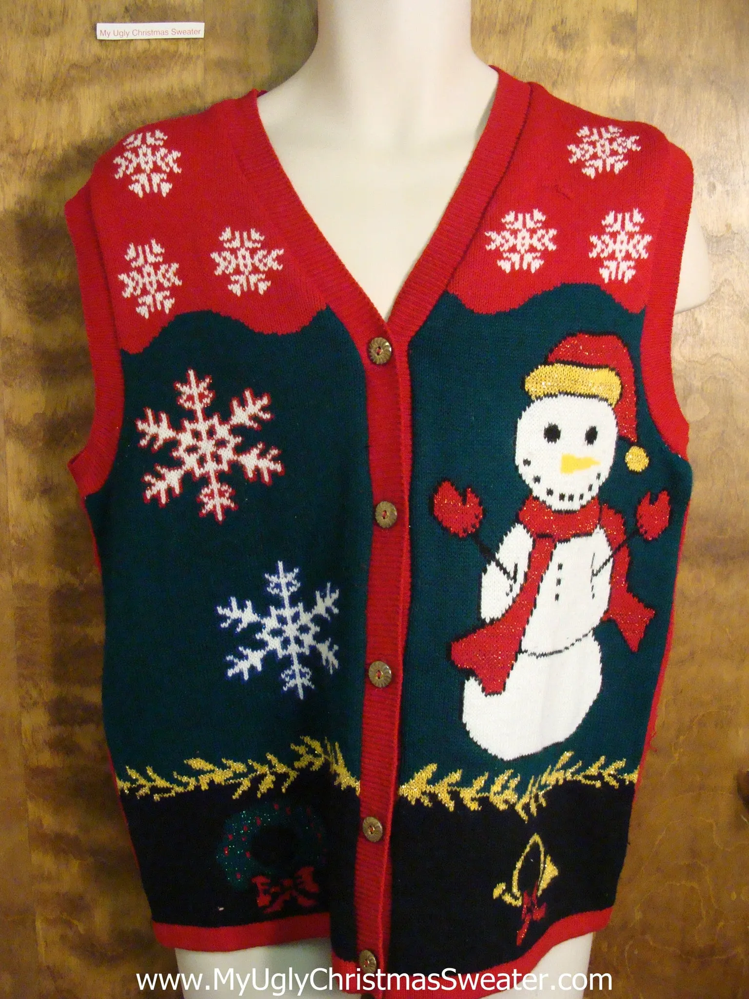 Happy Snowman Vest Ugly Christmas Sweater