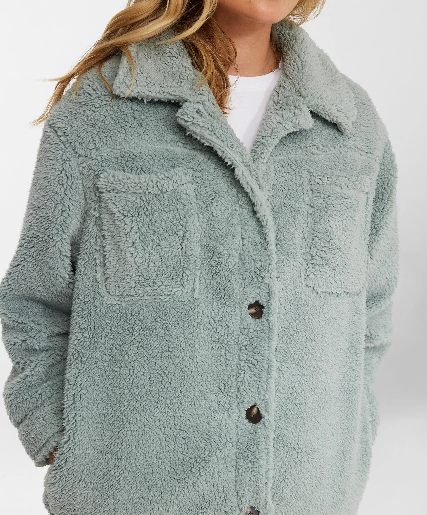 Heath Solid Jacket - Silver Blue