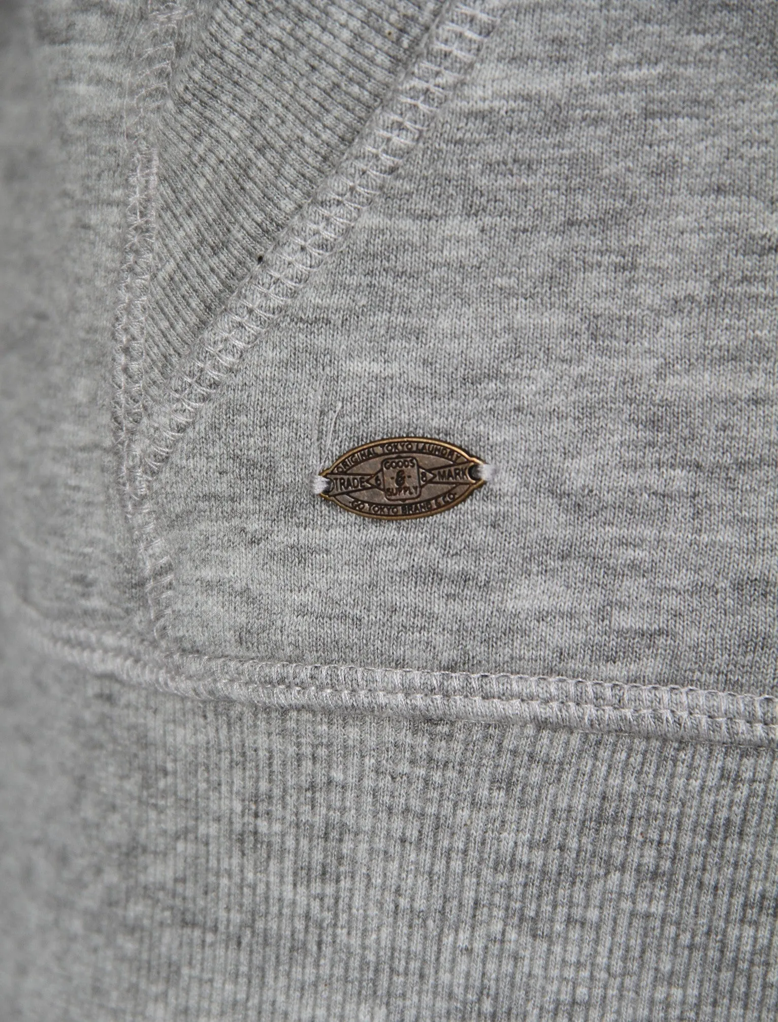 Hotchkiss Zip Through Slub Hoodie in Light Grey Marl  - Tokyo Laundry