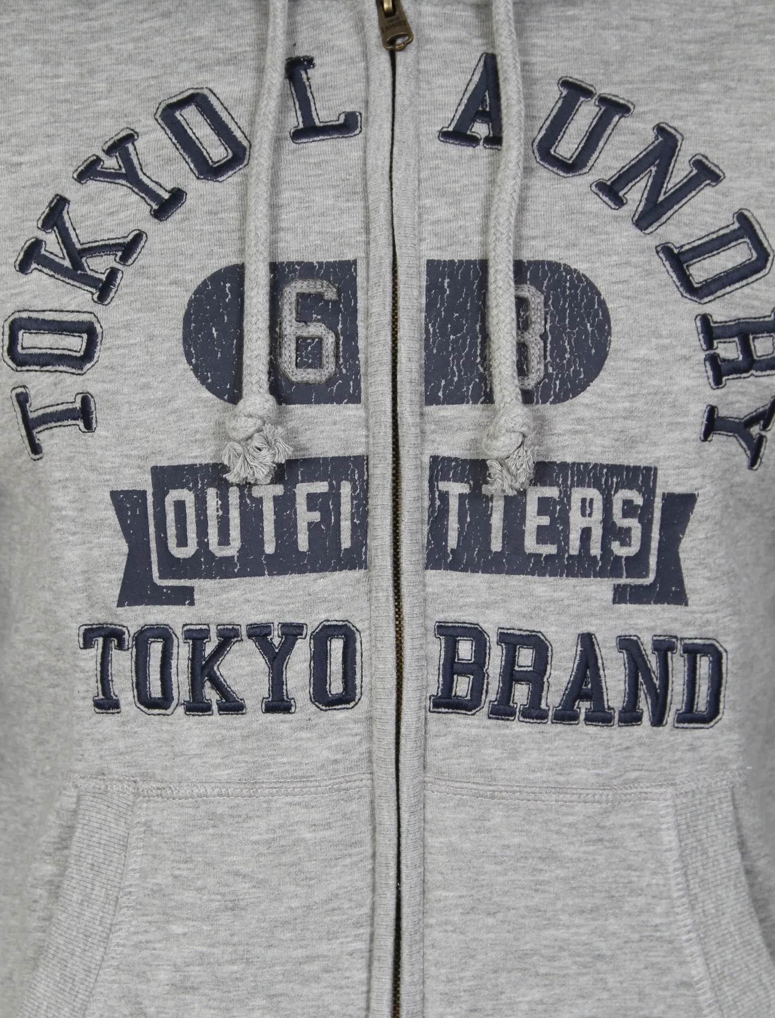 Hotchkiss Zip Through Slub Hoodie in Light Grey Marl  - Tokyo Laundry