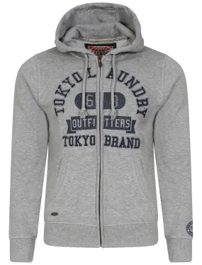 Hotchkiss Zip Through Slub Hoodie in Light Grey Marl  - Tokyo Laundry