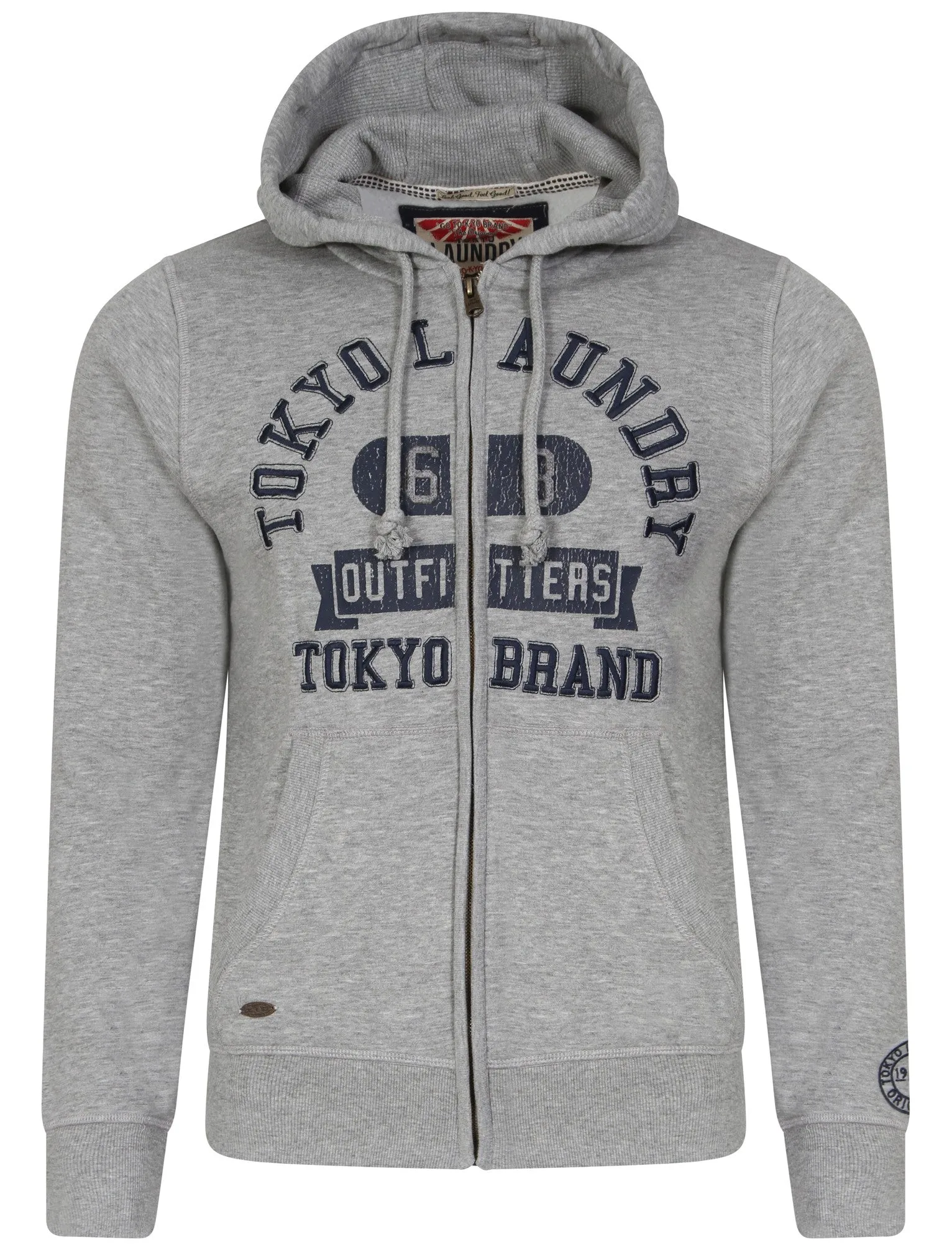 Hotchkiss Zip Through Slub Hoodie in Light Grey Marl  - Tokyo Laundry